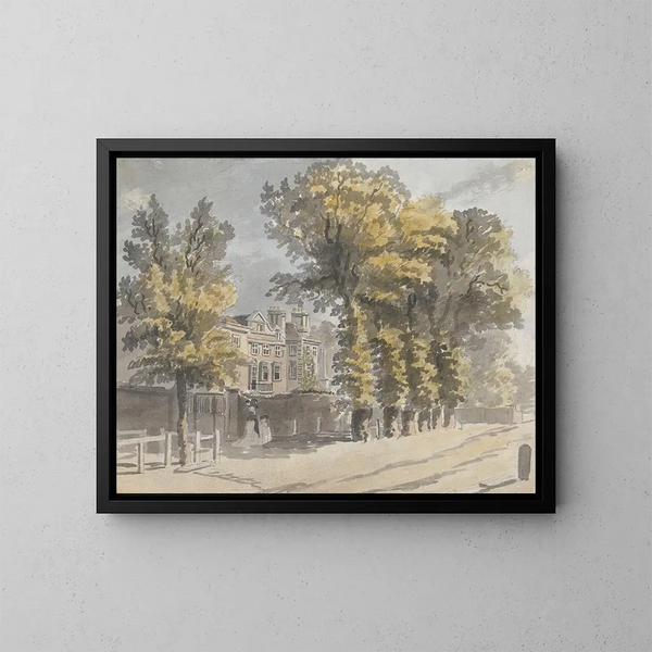Uitzicht op een huis - James Miller — ingelijst kunstwerk aan de muur