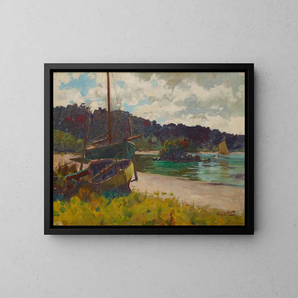 Baai van de Halvemaan, Stewart-eiland - James Nairn — ingelijst kunstwerk aan de muur