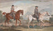 George Montague, eerste graaf van Halifax, op zijn witte jager Ironside met zijn hoefsmid op Justice, een vospaard geboren in 1721 - James Seymour — weergave van het kunstwerk