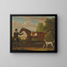 Lord Portmore en een kastanjebruine jachthond met een zadel, vastgehouden door een groom, met een spaniel in een landschap - James Seymour — ingelijst kunstwerk aan de muur