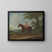 Sedbury met een jockey en een windhond in een uitgestrekt bebost landschap met twee landhuizen op de achtergrond - James Seymour — ingelijst kunstwerk aan de muur