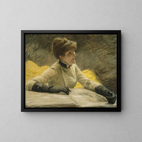 Bewondering van een portfolio - James Tissot — ingelijst kunstwerk aan de muur