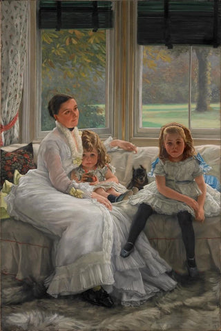 James Tissot - Portrait Of Mrs Catherine Smith Gill And Two Of Her Children.webp