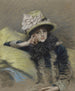 Portret van jonge vrouw - James Tissot — weergave van het kunstwerk