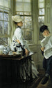 Lecture des nouvelles - James Tissot — weergave van het kunstwerk
