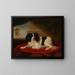Een King Charles spaniel op een rood kussen - James Ward — ingelijst kunstwerk aan de muur