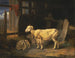 Schapen en lammetjes op het heideveld - James Ward — weergave van het kunstwerk