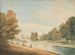 Het Buckingham-paleis vanaf het St James-park - James Wilcox — weergave van het kunstwerk