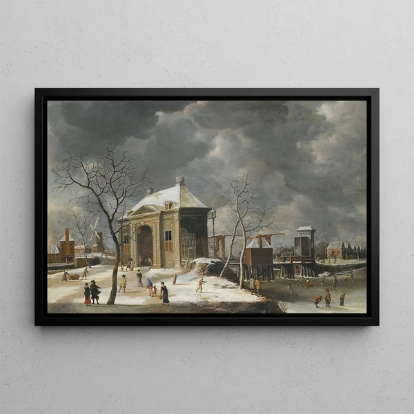 Jan Abrahamsz Beerstraaten - Amsterdam A View Of The Heiligewegspoort From The NorthWest With Skaters On A Frozen Canal.webp