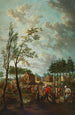 scène de village avec paysans au premier plan - Jan Anton Garemijn — weergave van het kunstwerk