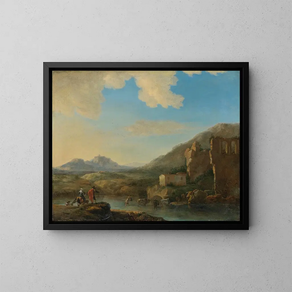 Berglandschap - Jan Asselijn — ingelijst kunstwerk aan de muur