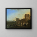 De rivier de Tiber met de Milvius-brug bij zonsondergang - Jan Asselijn — ingelijst kunstwerk aan de muur