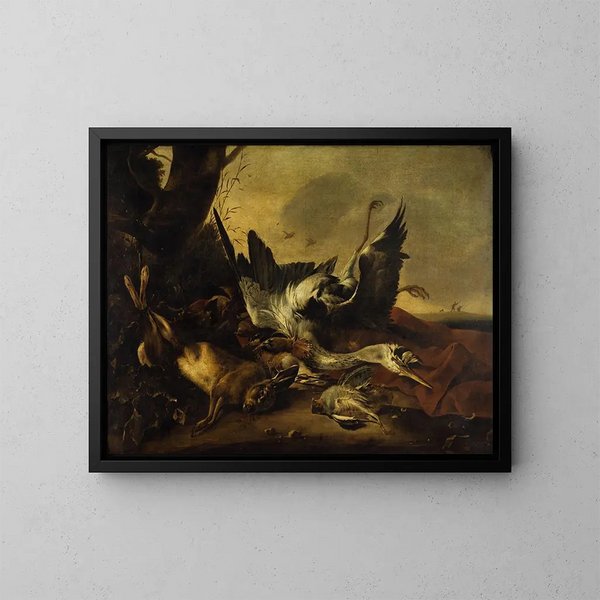 Jachttafereel van dode wild - Jan Baptist Weenix — ingelijst kunstwerk aan de muur