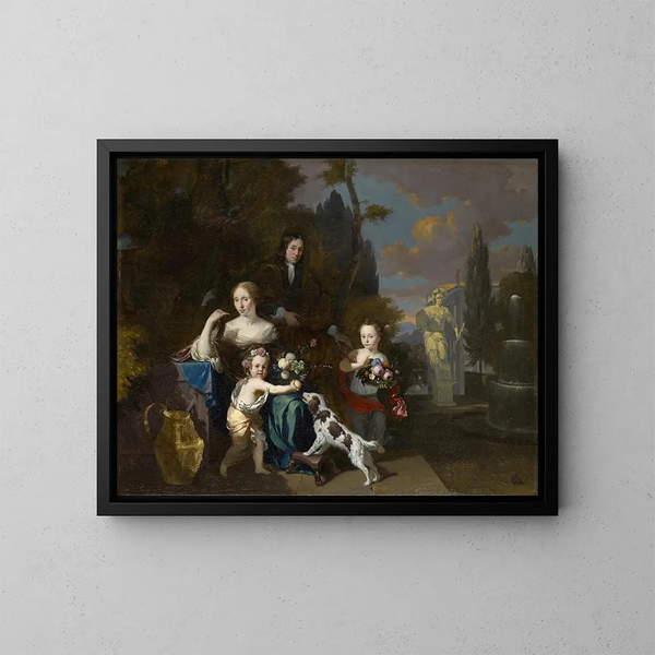 Portret van een familie - Jan Baptist Weenix — ingelijst kunstwerk aan de muur