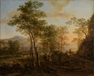 Italiaans landschap bij schemering - Jan Both — weergave van het kunstwerk