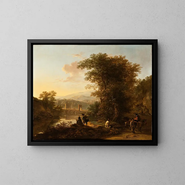 Landschap met een tekenaar - Jan Both — ingelijst kunstwerk aan de muur