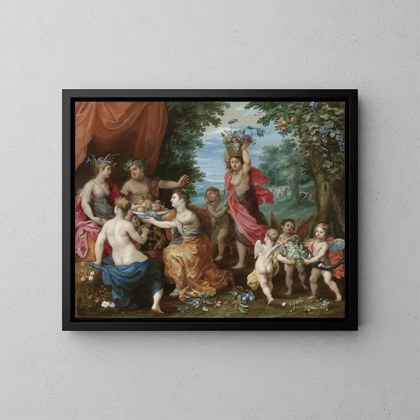 Een Bacchanaal met Ceres, Bacchus en Venus - Jan Brueghel de Jonge — ingelijst kunstwerk aan de muur