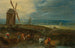Landschap met reizigers voor een windmolen - Jan Brueghel de Jonge — weergave van het kunstwerk