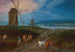 van een uitgestrekt landschap met reizigers voor een windmolen - Jan Brueghel de Jonge — weergave van het kunstwerk