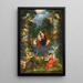 La Sainte Famille dans une guirlande de fruits, fleurs et légumes tenue par des anges - Jan Brueghel le Jeune — ingelijst kunstwerk aan de muur