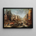 Stadlandschap in de winter met koetsen - Jan Carel van Eyck — ingelijst kunstwerk aan de muur