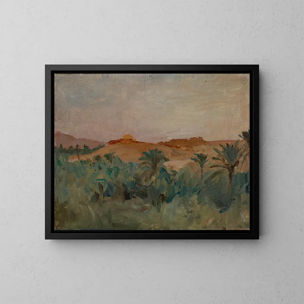 Biskra, de palmbomen van de sirocco - Jan Cybis — ingelijst kunstwerk aan de muur