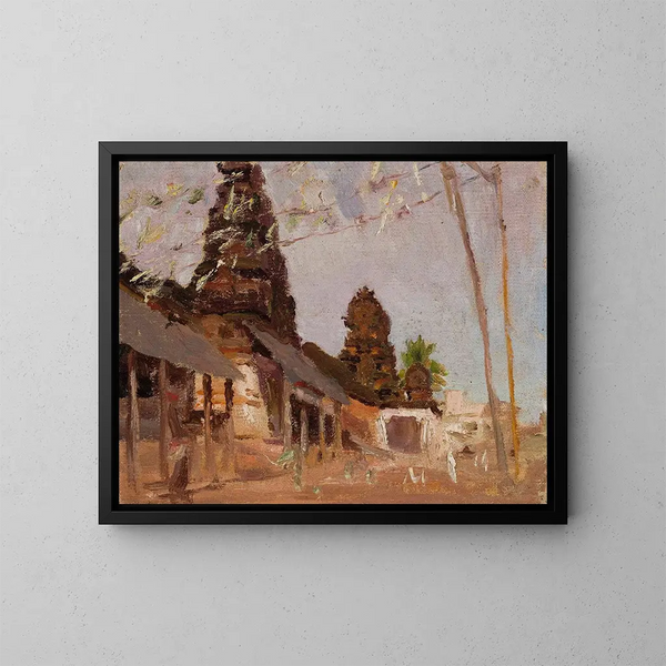 van straatstudie van de stedelijke reis in India - Jan Cybis — ingelijst kunstwerk aan de muur