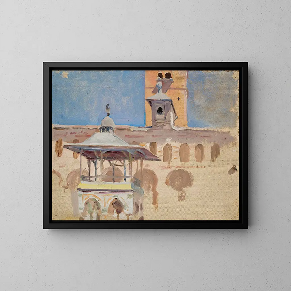 Damas schilderij tijdens de reis naar Palestina - Jan Cybis — ingelijst kunstwerk aan de muur