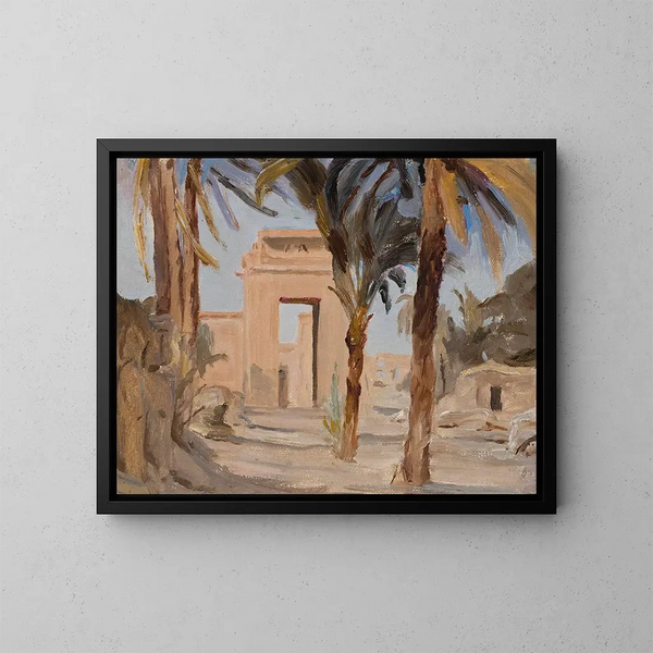 van het Karnak-tempelportaal tijdens de reis in Egypte - Jan Cybis — ingelijst kunstwerk aan de muur