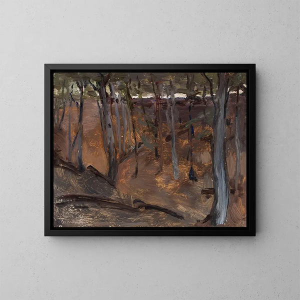Bos Finland - Jan Cybis — ingelijst kunstwerk aan de muur