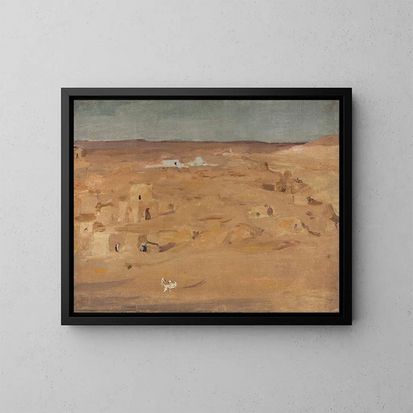 Begraafplaats in de woestijn tijdens de reis naar Egypte - Jan Cybis — ingelijst kunstwerk aan de muur