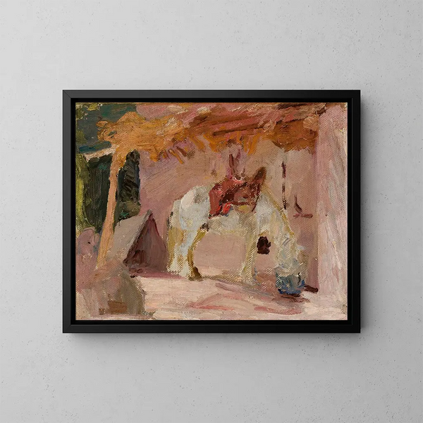 Horse of the Journey to Turkestan - Jan Cybis — framed artwork on a wall