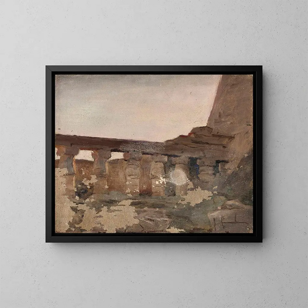 van het Karnak-tempel van Amon tijdens de reis in Egypte - Jan Cybis — ingelijst kunstwerk aan de muur