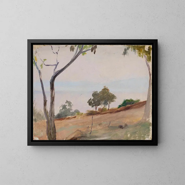 Landscape with Trees from the Journey to Constantinople - Jan Cybis — framed artwork on a wall