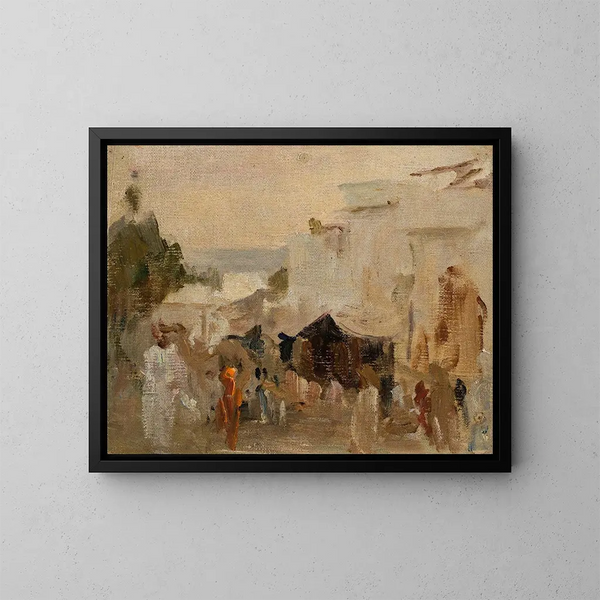 Straat in Udaipur tijdens de reis door India - Jan Cybis — ingelijst kunstwerk aan de muur