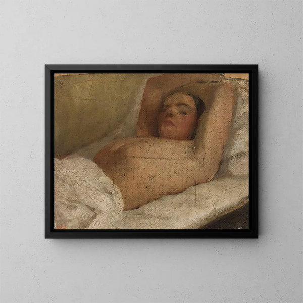 Studie van een liggende vrouw - Jan Cybis — ingelijst kunstwerk aan de muur
