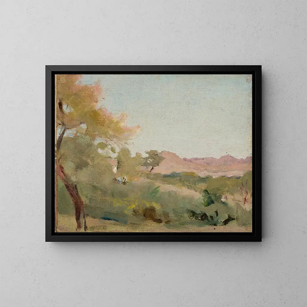 Landschap van Udaipur, India, gebaseerd op de reis door India - Jan Cybis — ingelijst kunstwerk aan de muur