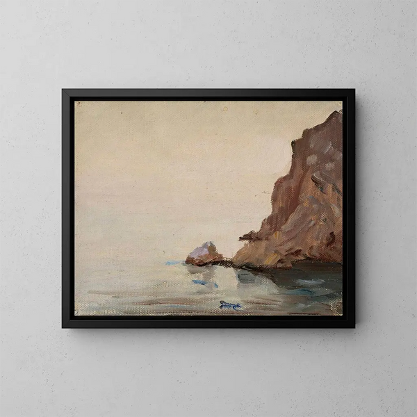 Vue de la mer et d'un rocher depuis le voyage en Turkestan - Jan Cybis — ingelijst kunstwerk aan de muur