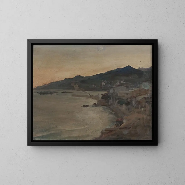 Avond in Yalta, tijdens een reis naar de Krim - Jan Cybis — ingelijst kunstwerk aan de muur