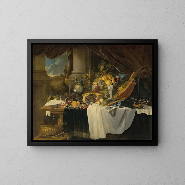 Natuurmoord van banket - Jan Davidsz de Heem — ingelijst kunstwerk aan de muur