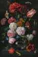 Natuurmoeite met bloemen in een glazen vaas - Jan Davidsz de Heem — ingelijst kunstwerk aan de muur