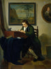 a man writing at his desk - Jan Ekels the Younger — artwork view