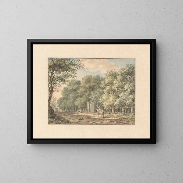 op de weg naar Amstelveen - Jan Evert Grave — ingelijst kunstwerk aan de muur