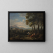 Landschap met een genre scène - Jan Frans van Bloemen — ingelijst kunstwerk aan de muur