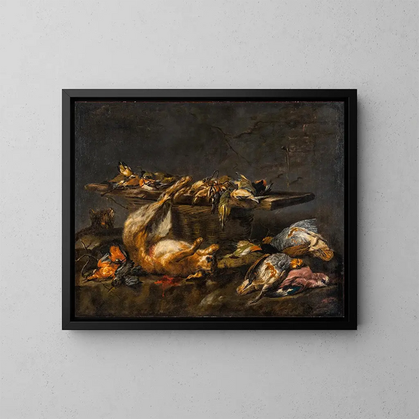 Jachtstilleven schilderij - Jan Fyt — ingelijst kunstwerk aan de muur