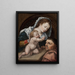 Virgin and Child with a Pattern - Jan Gossaert — framed artwork on a wall