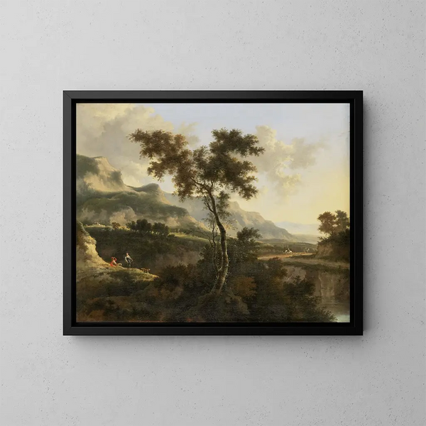 Berglandschap - Jan Hackaert — ingelijst kunstwerk aan de muur