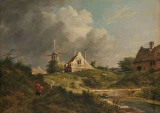 Jan Hulswit - Gezicht aan de vervallen wal te Amsterdam aan de stadszijde tussen de Muiderpoort en de Weesperpoort.webp