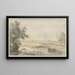 Landschap met een visser aan de waterkant - Jan Hulswit — ingelijst kunstwerk aan de muur