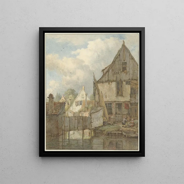 Jan Hulswit - Vervallen huizen aan het water.webp